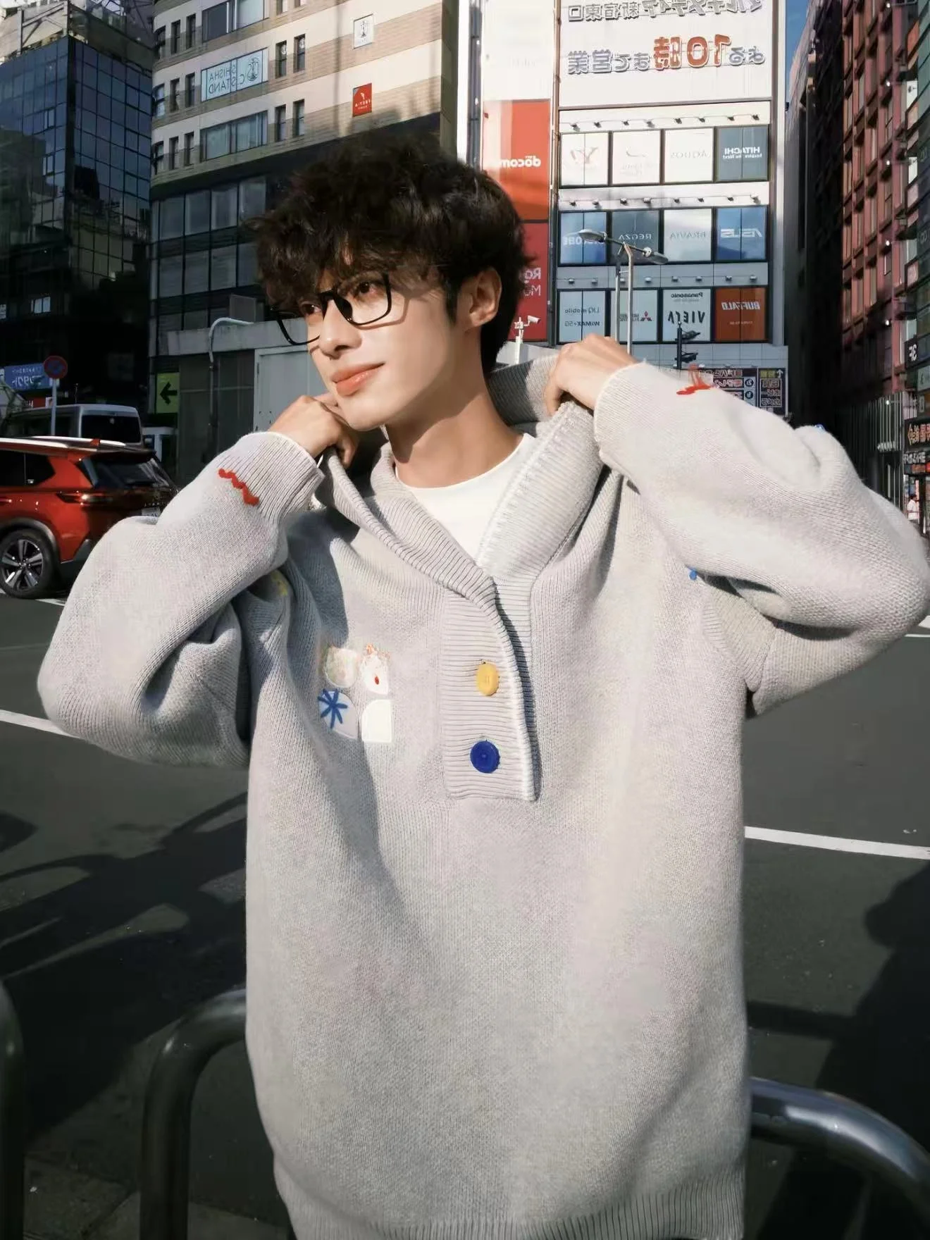 

Ретро американская толстовка с вышивкой, трикотаж для мужчин и женщин, осень-зима, ленивый свободный повседневный свитер для всех пар, пальто