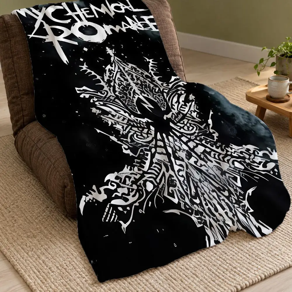 My Chemical Romance Band Throw Double Sided Flannel Throw Blanket Soft Warm Washable Home Decor