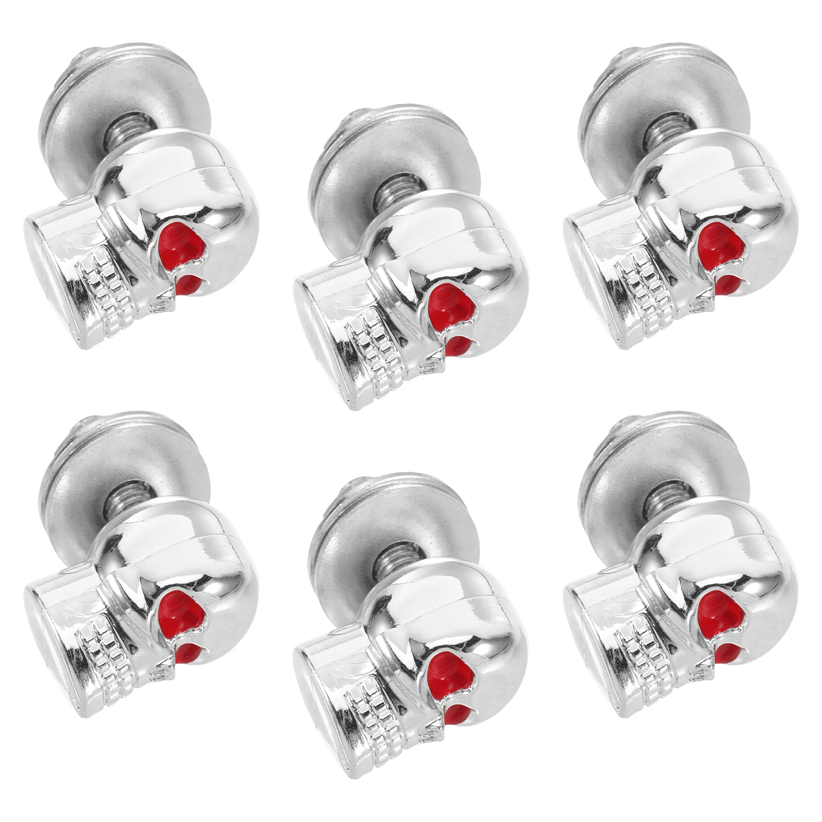 

6PCS Ghost Head Screws Sturdy Durable Smooth Texture Motorbike Refitting Accessories License Plate Decor Silver Motorcycle Skull