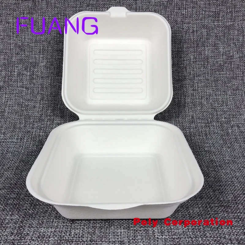 Caja biodegradable personalizada para hornear pasteles, recipiente de comida ecológico, ideal para bagazo de caña de azúcar, donut y hamburguesa