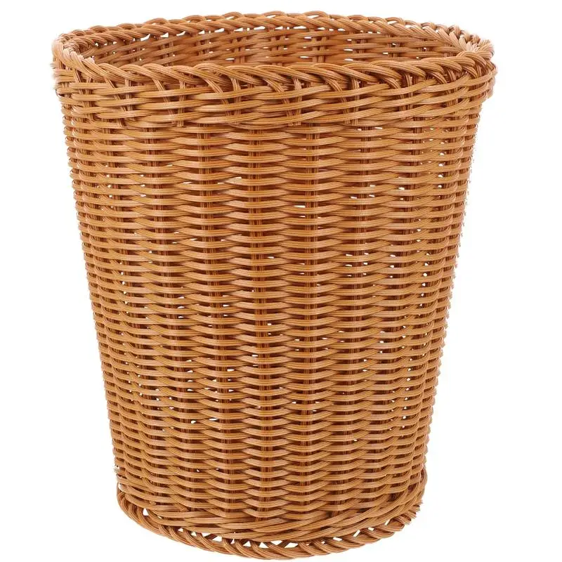 

Rattan Trash Can Multi-purpose Basket Hand-woven Rubbish Container Toy Household Wastebasket False Waste Paper Storage Basket