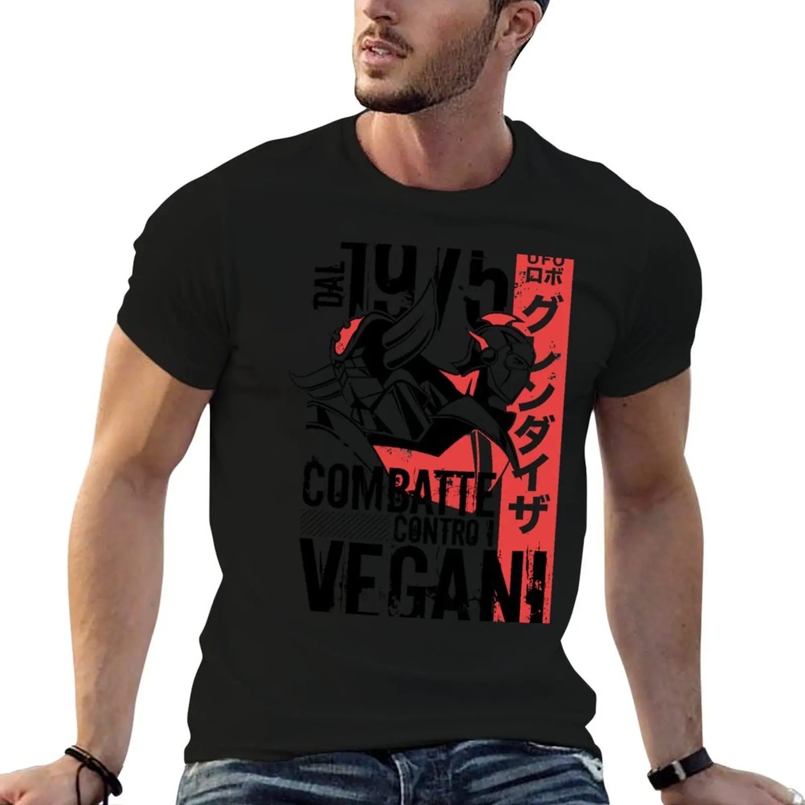 

046b Goldrake Contro Vegani T-Shirt mens graphic t shirts t shirts for man graphic tees T-Shirt