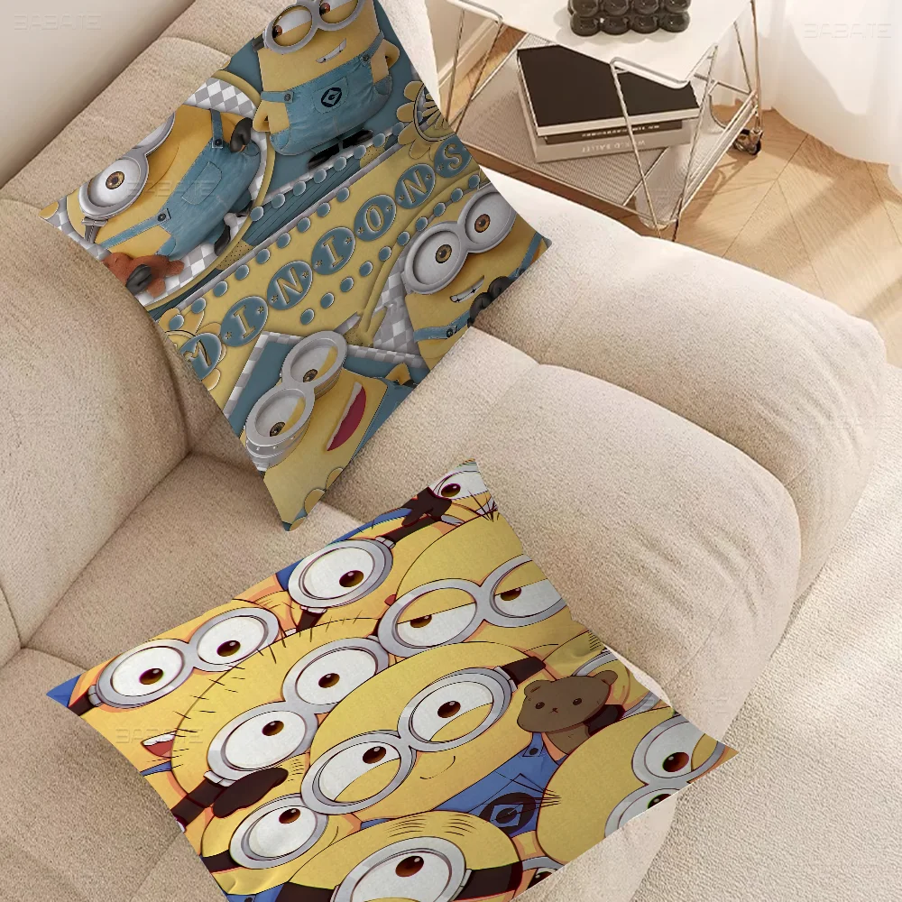 Cartoon L-Lovely Cute M-Minions Pillow Gifts Home Office Furnishings Bedroom Sofa Car Cushion Cover Case 45x45cm