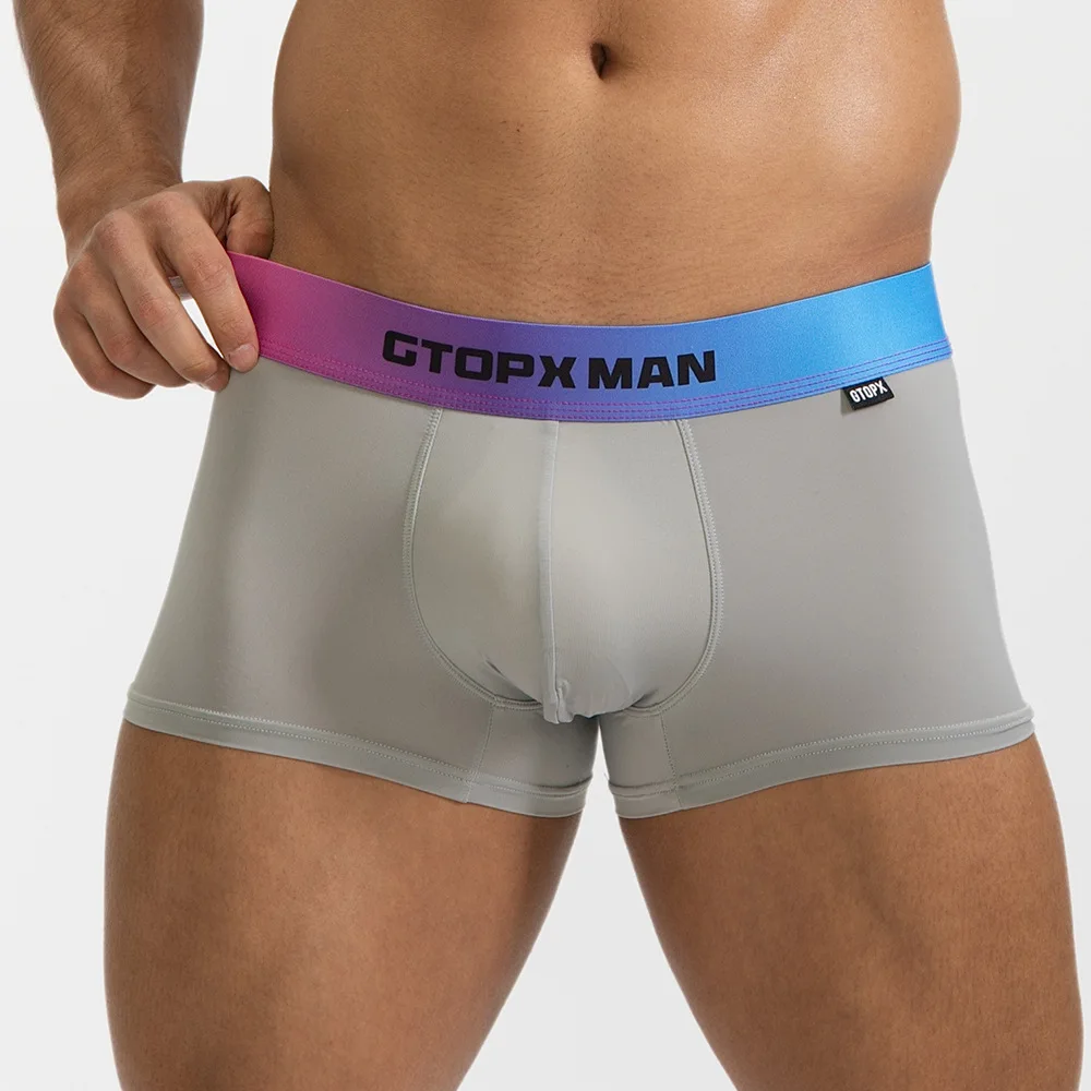 メンズアイスシルク通気性ボクサーパンツ、セクシーパンティー、速乾性パンツ、ファッション下着、夏