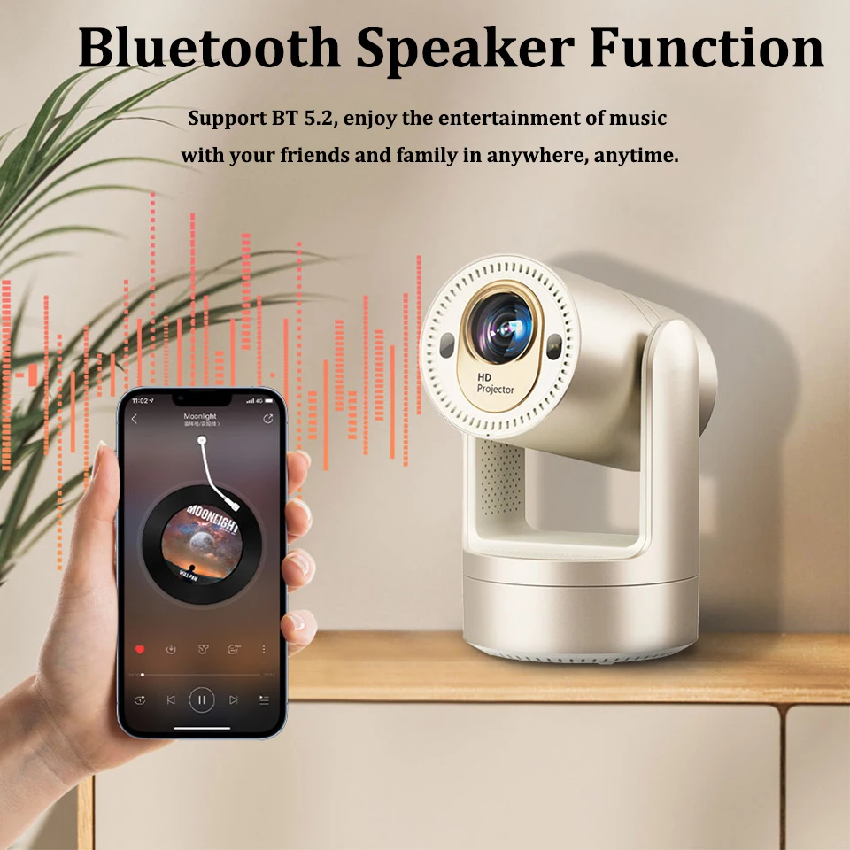 HY7 300ANSI 4K Portable Projector 1080P Support Auto Focus  Android Full HD Cinema Home Theater WiFi6 Outdoor Party Projectors