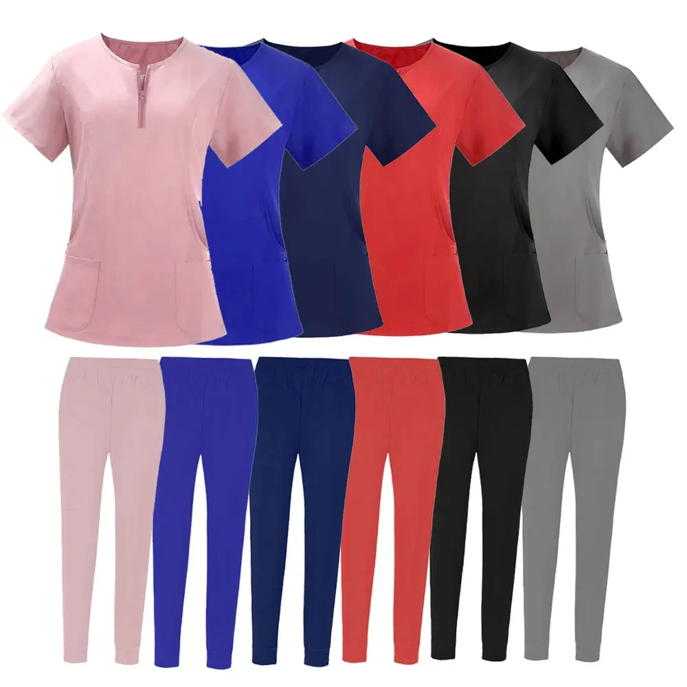 غرفة العمليات مجموعة زي عمل المستشفى ، اللوازم الطبية ، بدلة جراحة الأسنان للممرضات ، أزياء العمل ، بيع بالجملة