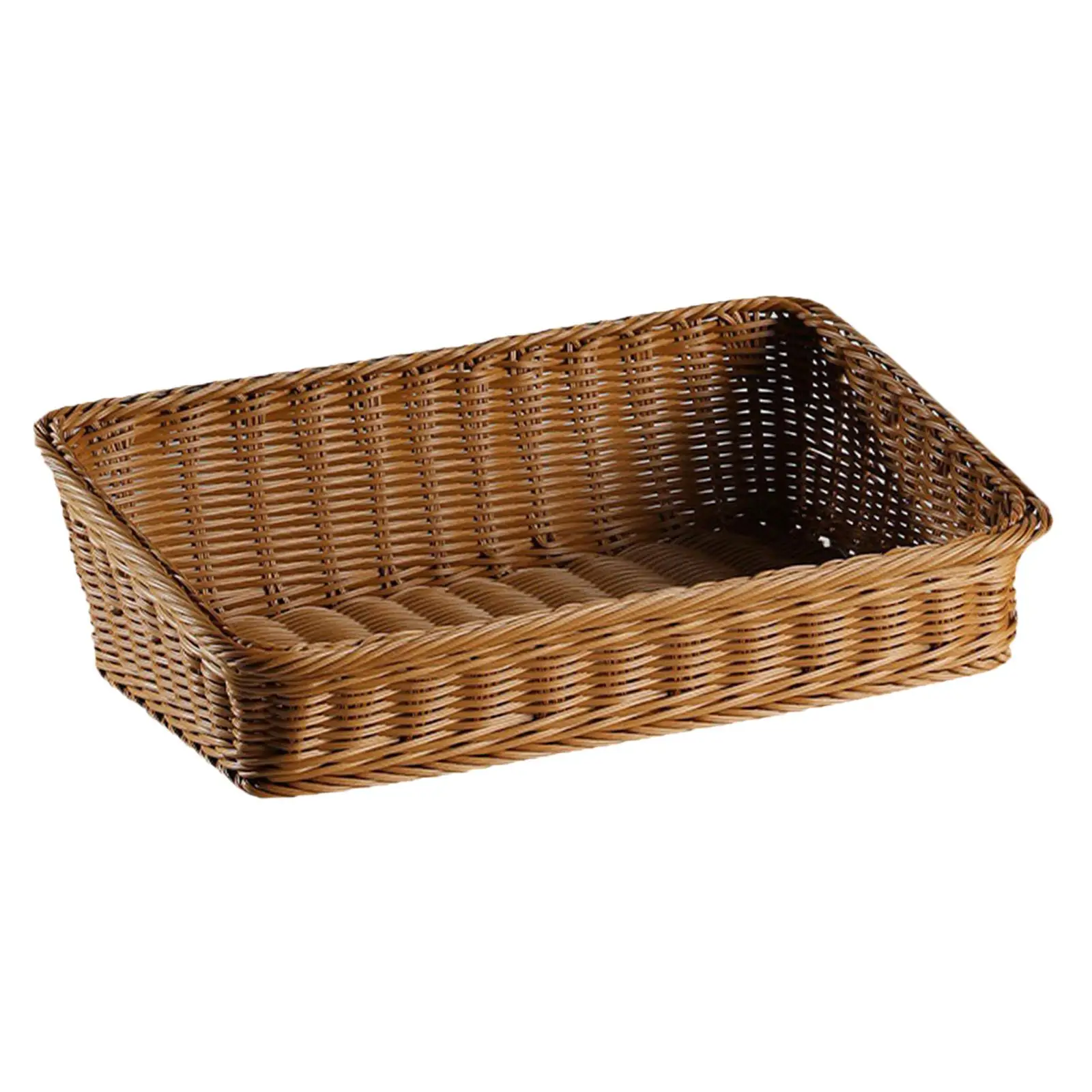 Bread Basket Imitation Rattan Basket Food Fruit Storage Woven Fruit Basket Organizer for Table Picnic Outdoor Table Organizer