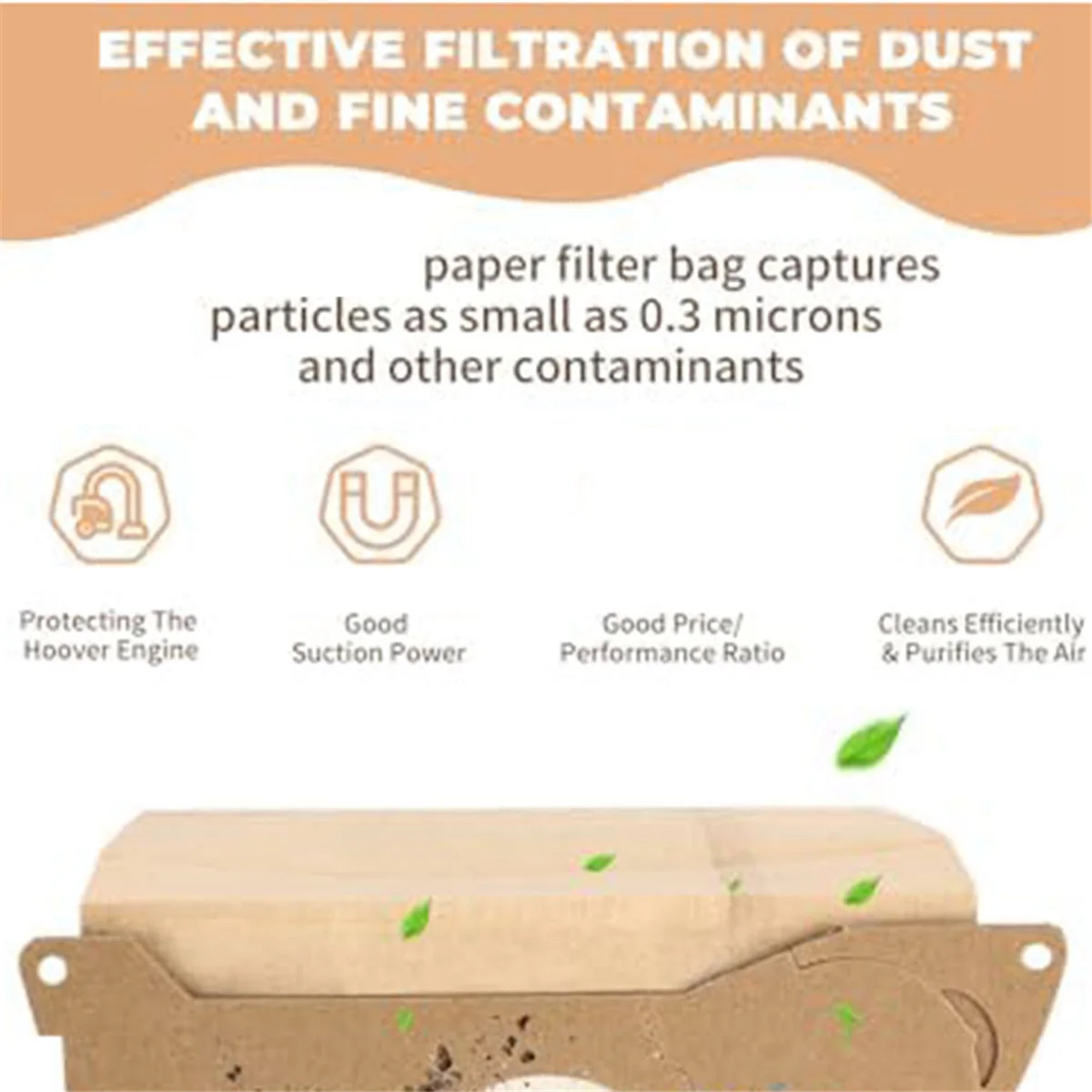 A07G-24 أكياس الورق بن أكياس مكنسة كهربائية 6.904-322.0 أكياس تصفية الورق أكياس المكنسة الكهربائية لـ WD2