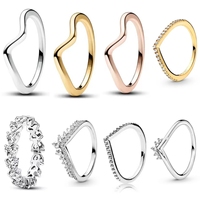 Hot Sell New 925 Silver Stackable Infinite Heart Romantic Love Rose Gold Golden For Women Original Wedding Ring Jewelry Gift