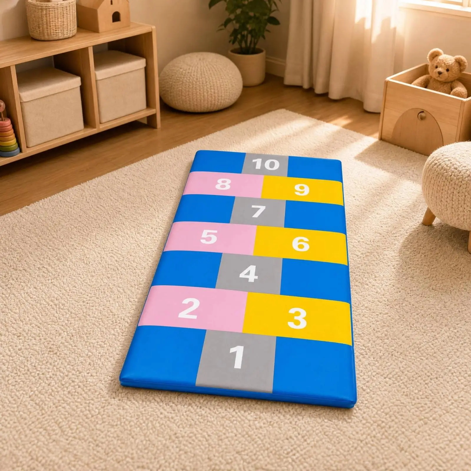 Children Foam Jump Mat with Numbers 1 to 10 for Gym Class Balance Training and Yoga