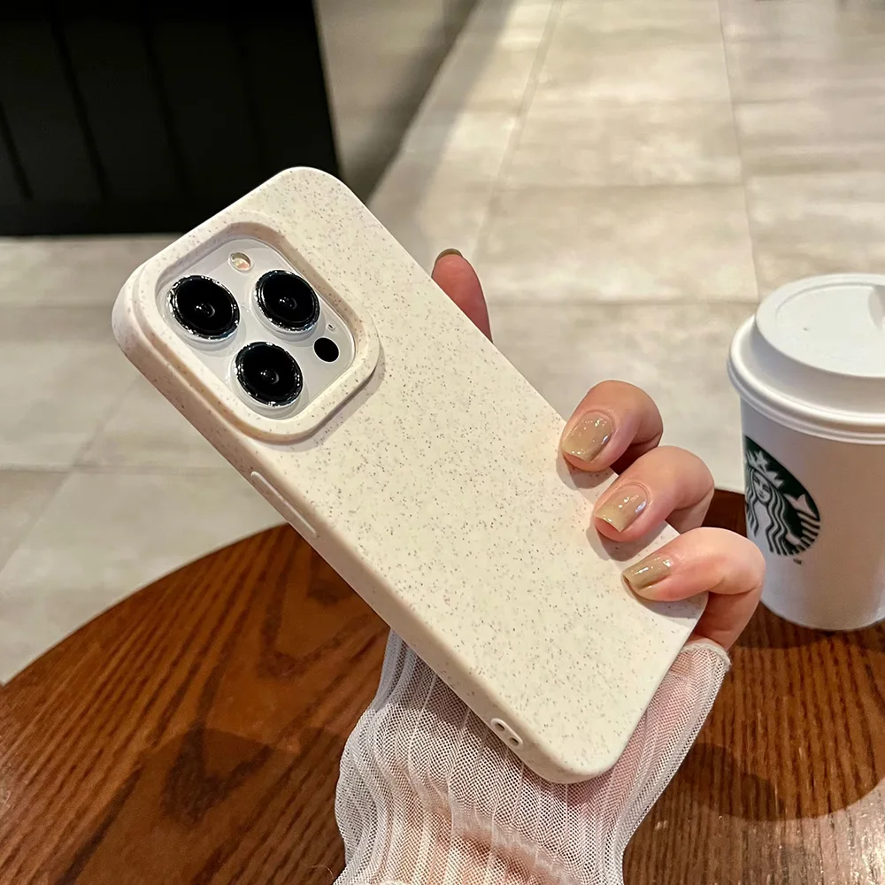 Shockproof Matte Wheat Straw Silicone Phone Case For iPhone 14 12 11 13 15 Pro Max Plus XS Max X XR 7 8 SE Funda Soft Back Cover image 6