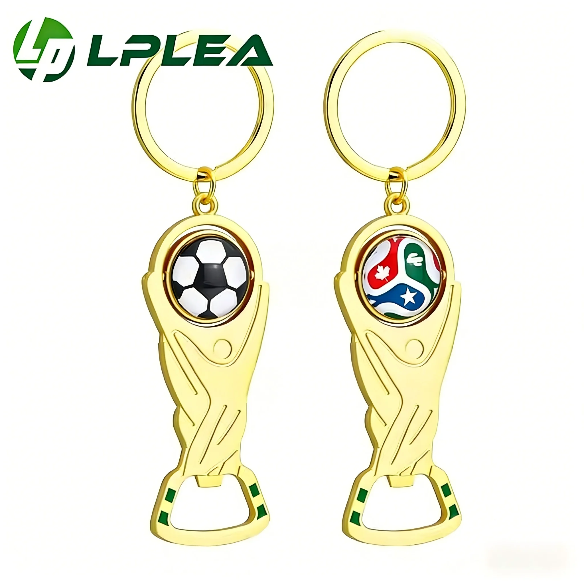 

Stainless Steel Football Soccer Bottle Opener Keychain, Multi Functional Sports Souvenir Gift for Team Fans Men Women