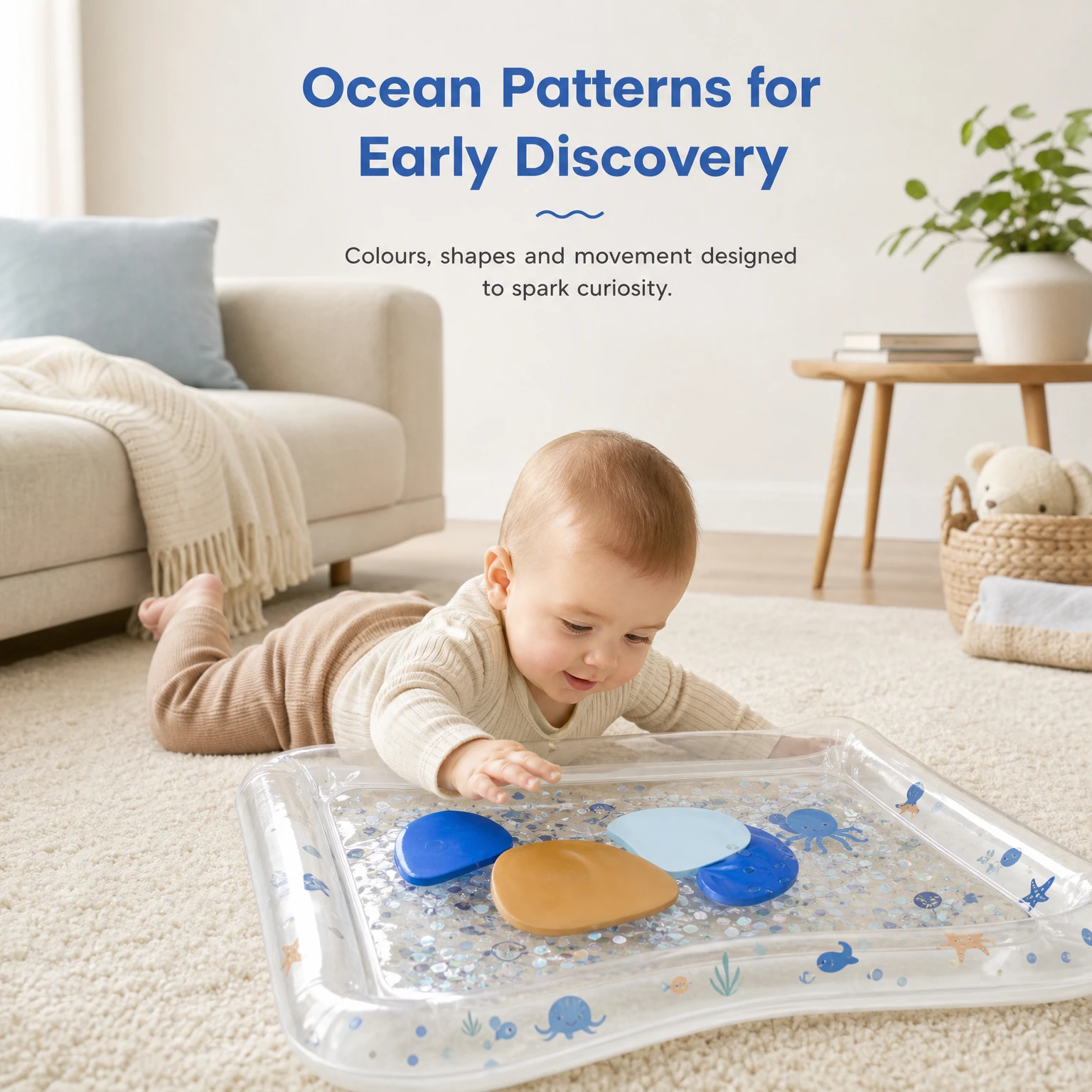 Baby Inflatable Water Play Mat Thickened PVC Tummy Time Sensory Pad Infant Crawling Mat Early Educational Summer Toy view 5