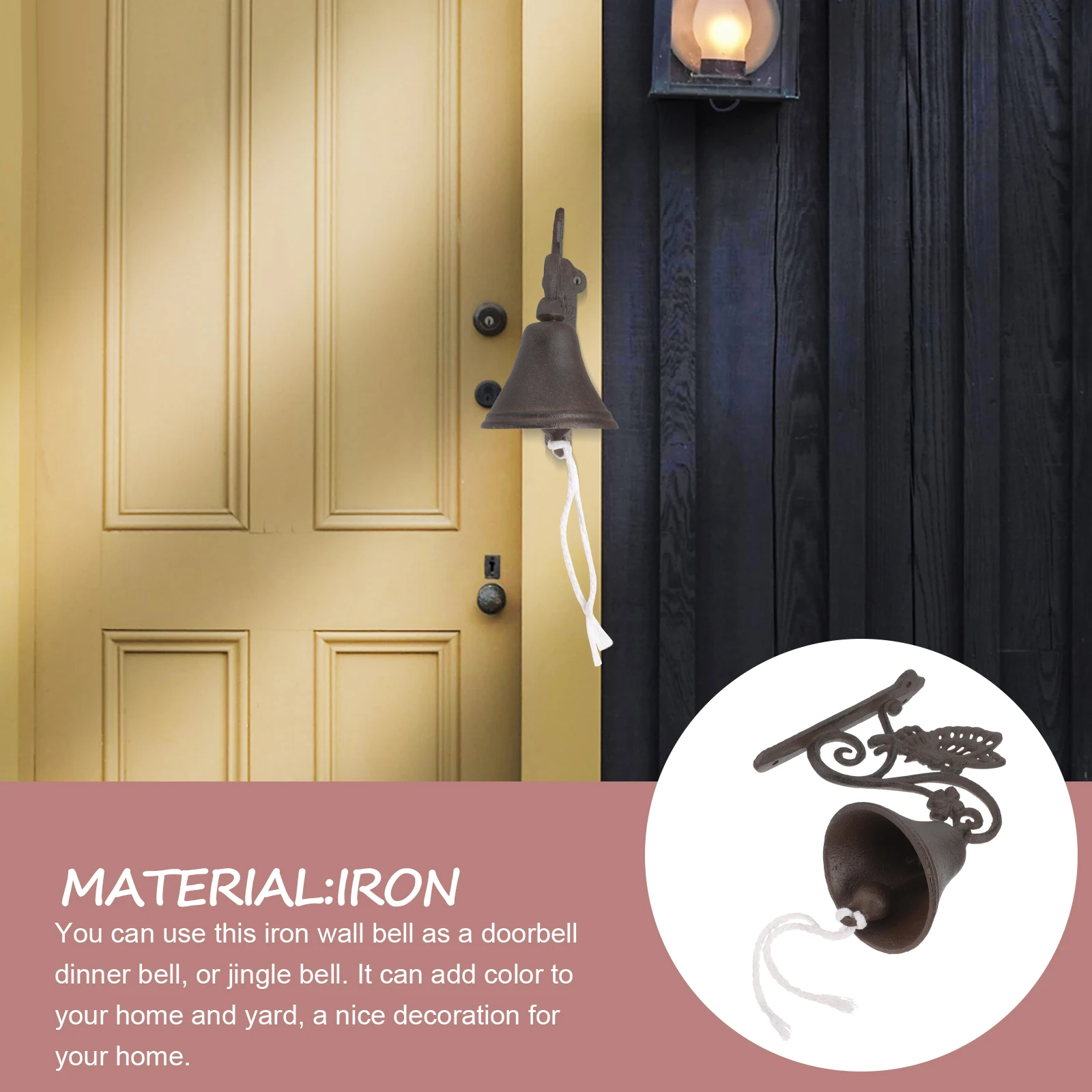 

Cast Iron Butterfly Doorbell Vintage Wall Bell Home Accessory Garden Decor Hanging Manual Shaking Door Bells Rustic Style
