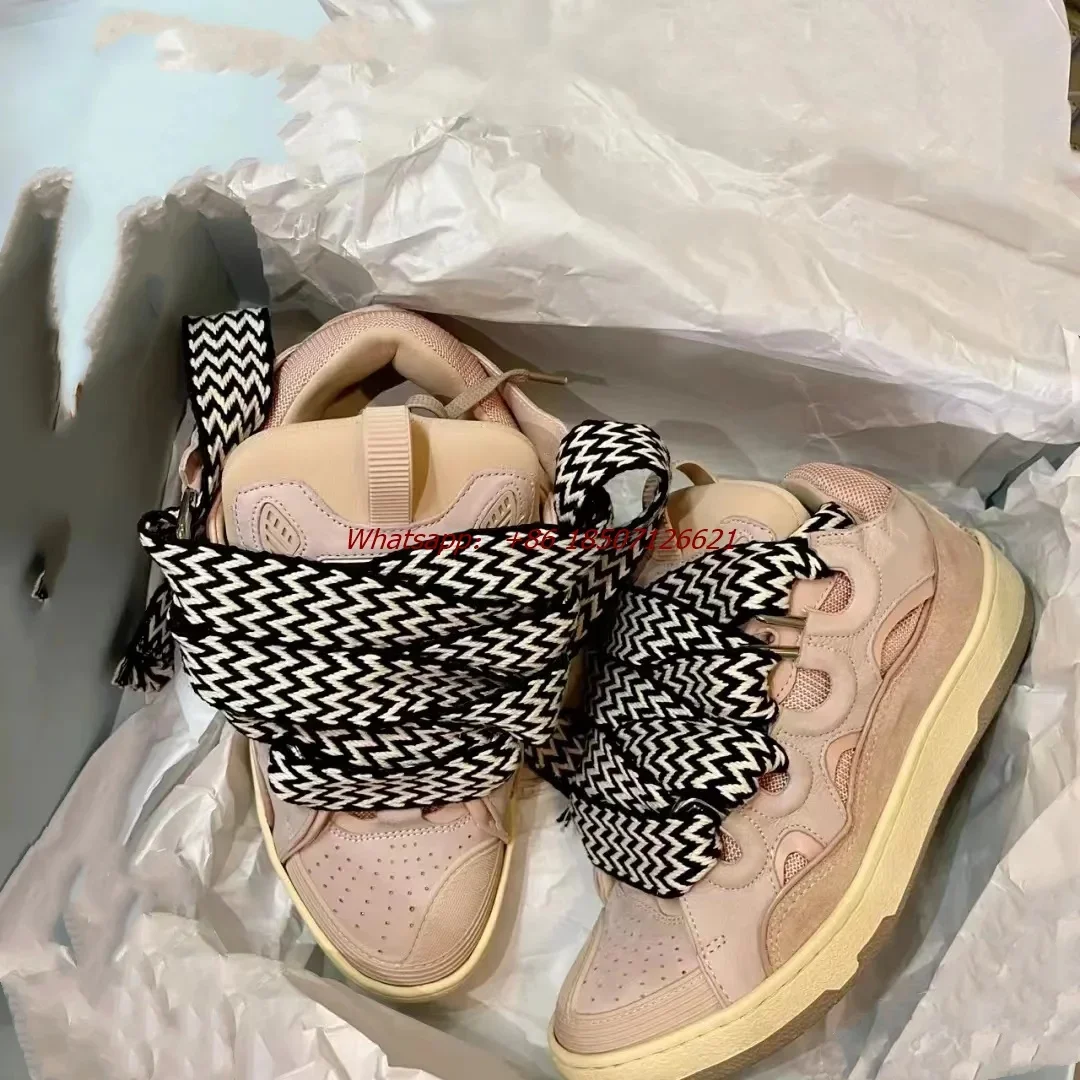 

Trendy Women's round Toe Thick-Soled Cross-Strap Flat Sneakers Spliced Large Size Comfortable Casual Footwear