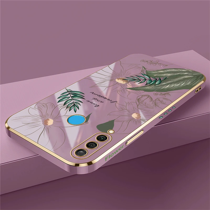 Fashion Plating Shockproof Case For Huawei P30 Lite P20 P40 Pro Mate 20X 30 40 Silicone Soft Flower Phone Cover Funda