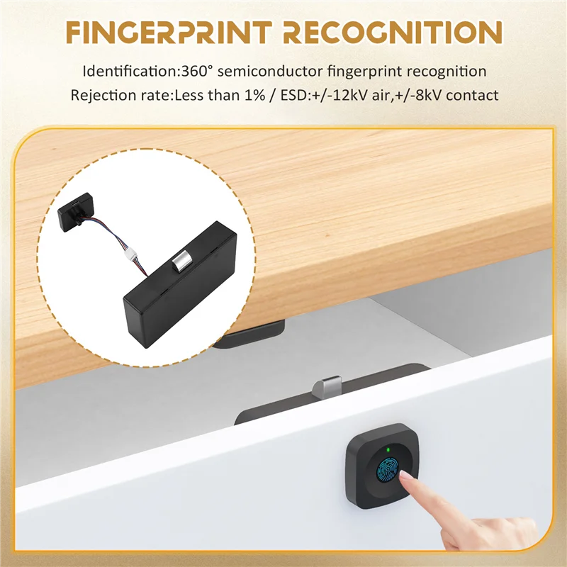 B69C Biometric Fingerprint Lock Black Keyless Cabinet Lock Smart Drawer Locks Smart Drawer Locks Anti-Theft Door Lock