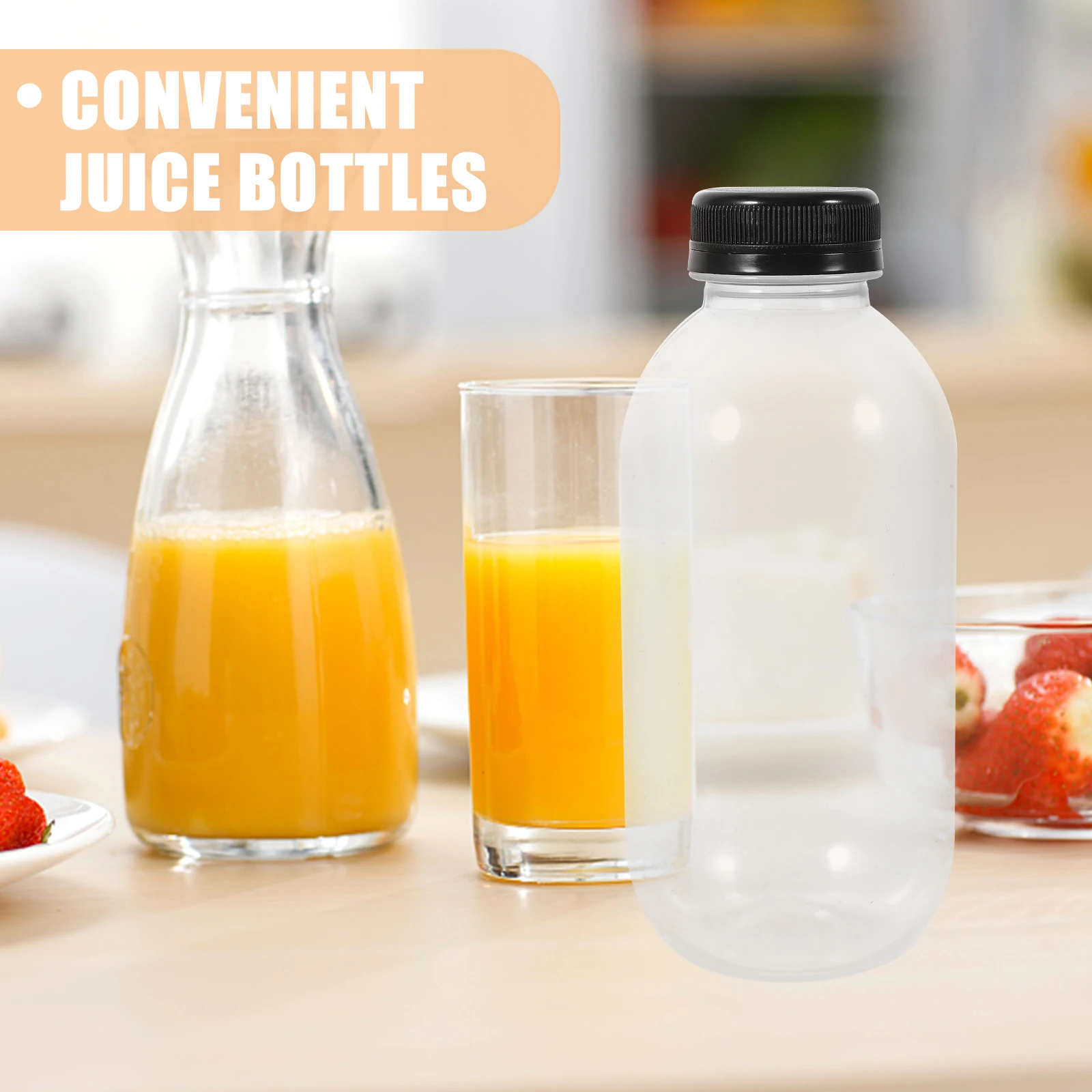 

10Pcs Multifunctional Durable High Temperature Milk Bottles Clear Reusable Juice Bottles Portable Household Travel Outdoor