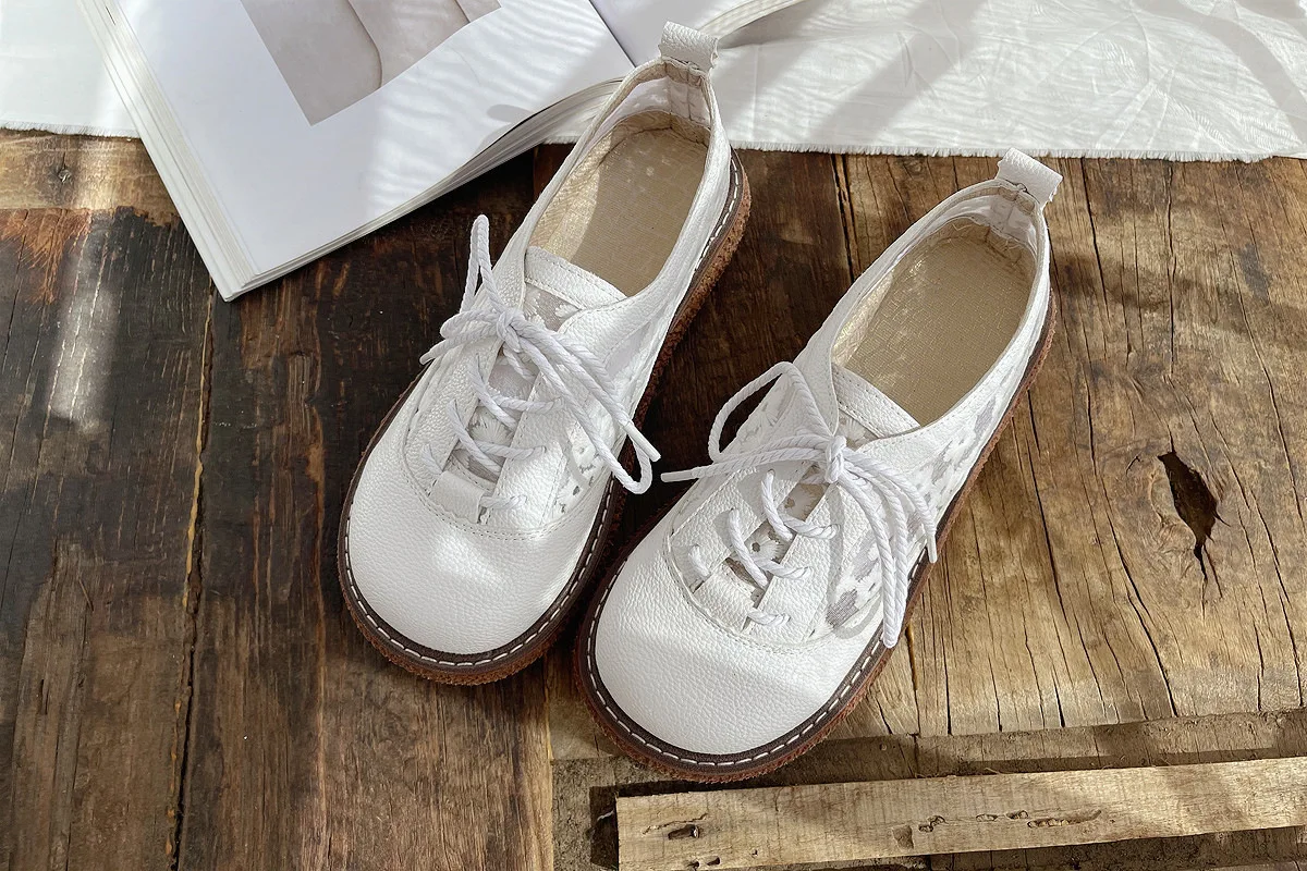 الدانتيل شبكة الأحذية واحدة Literary الرجعية أحذية غير رسمية JK أحذية لينة الجلود منصة الكعك أحذية النساء أحذية رياضية لوليتا الأحذية