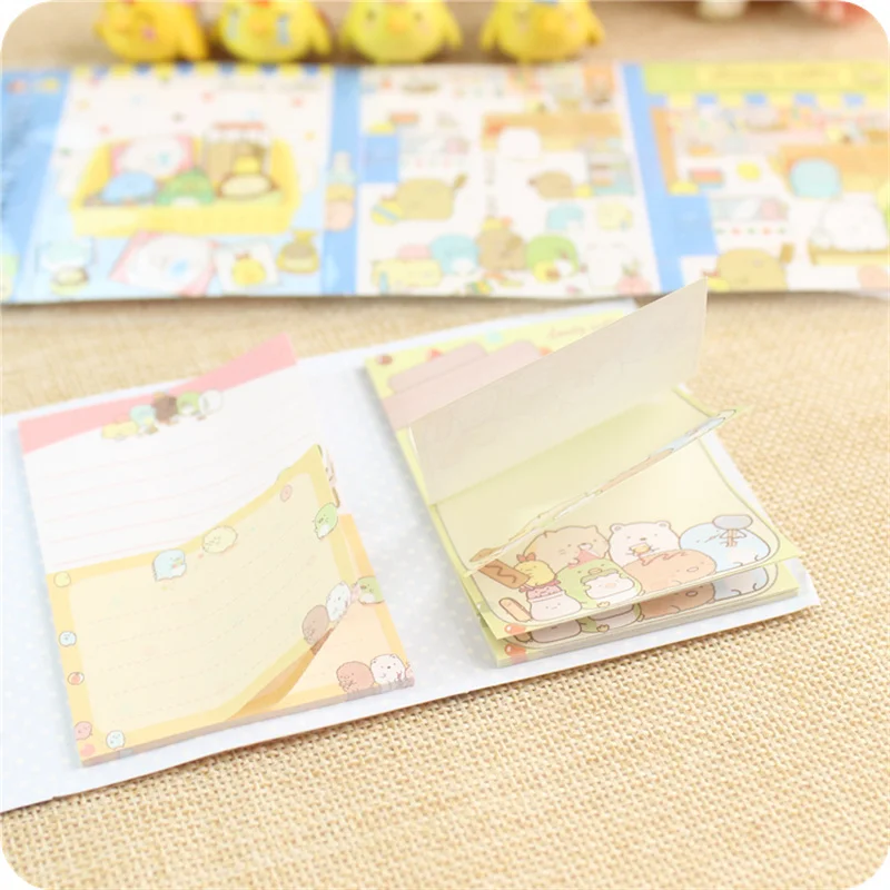 1pcs Cute Cartoon Memo Pad Lovely Bunny 6 Fold Self Adhesive Sticky Notes Diary Planner Stickers Office School A7111