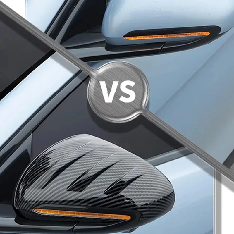 2 قطعة ABS ألياف الكربون نمط مرآة الرؤية الخلفية غطاء ل BYD ختم 2022 عكس غطاء مرآة عاكس المضادة للخدش غطاء-T45C