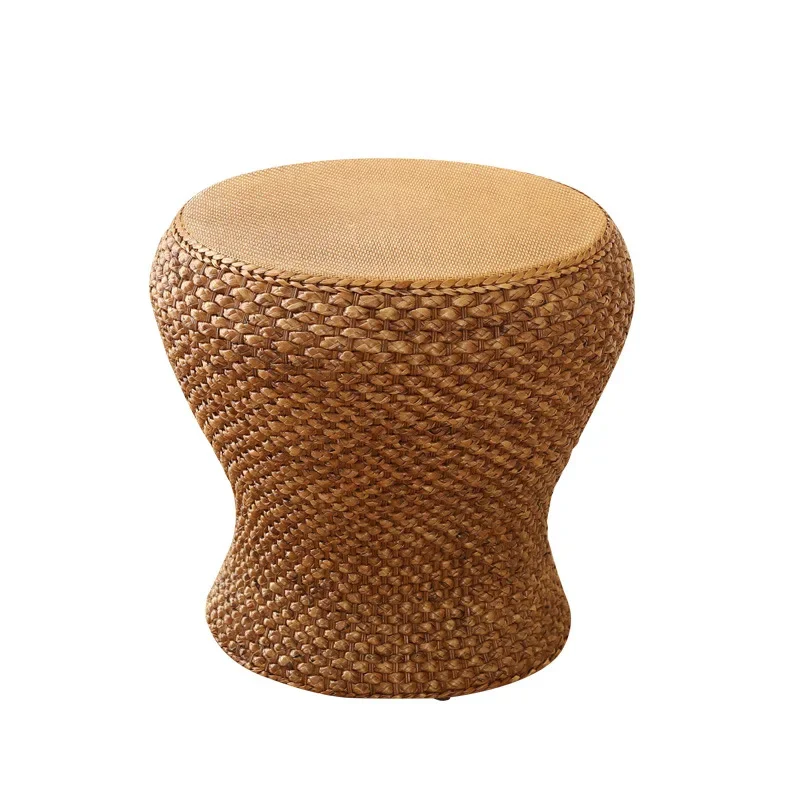 Rattan tea table sitting stool living room low table stool household small coffee table embroidery pier