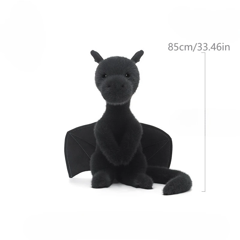 Dragon Cub Peluche Nero Adorabile Peluche Lenitivo Cuscino per il Sonno Bambola Regalo di Compleanno