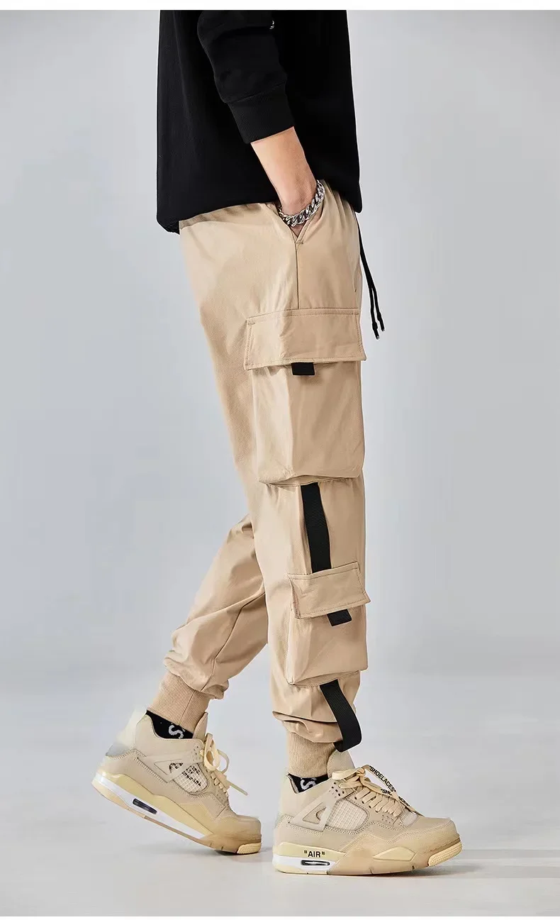 

Work pants, summer thin, multi pocket work pants, men's loose and versatile leggings, trendy large size, durable, student casual