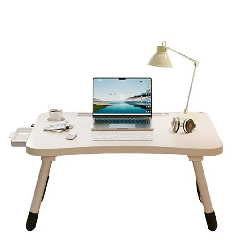 

Bed multifunctional small table laptop foldable bedroom home study simple office small table with drawer