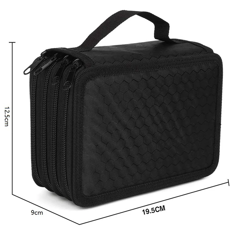 1 قطعة مقلمة سعة 72 فتحة 4 طبقات مقلمة بلون مربع رسم مقلمة هدية قرطاسية أسود