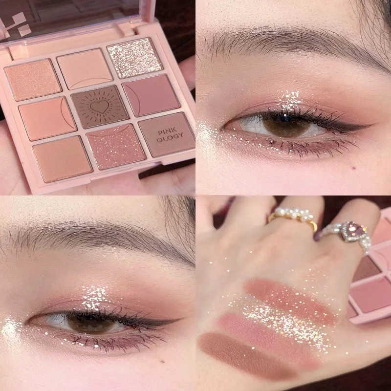 DIKALU Nine Color Eyeshadow Tray Nine Palace Grid Matte Pearl Summer Milk Tea Purple Peach Pink Fresh Niche