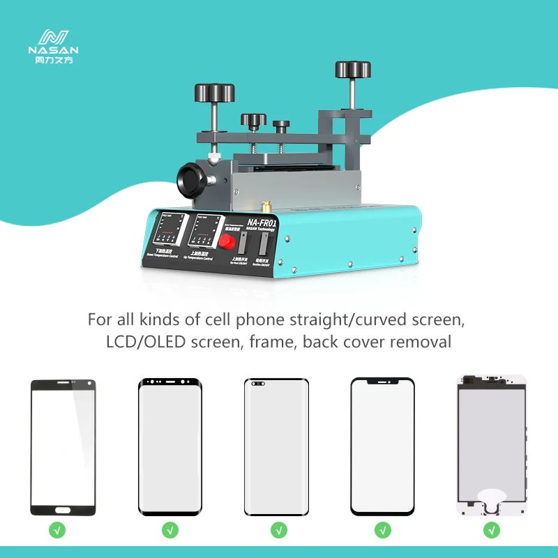 NASAN NA-FR01 separatore schermo LCD girevole macchina doppia pompa piattaforma di riscaldamento automatico per strumenti di rimozione del telaio del Display del telefono