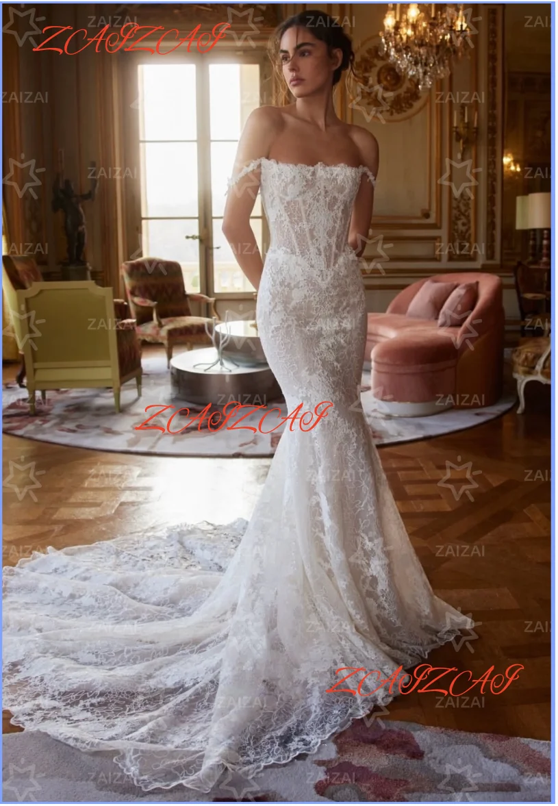 

Customized Exquisite Mermaid Lace Wedding Dress Off Shoulder Sweetheart Off The Gowns Vestido De Noiva