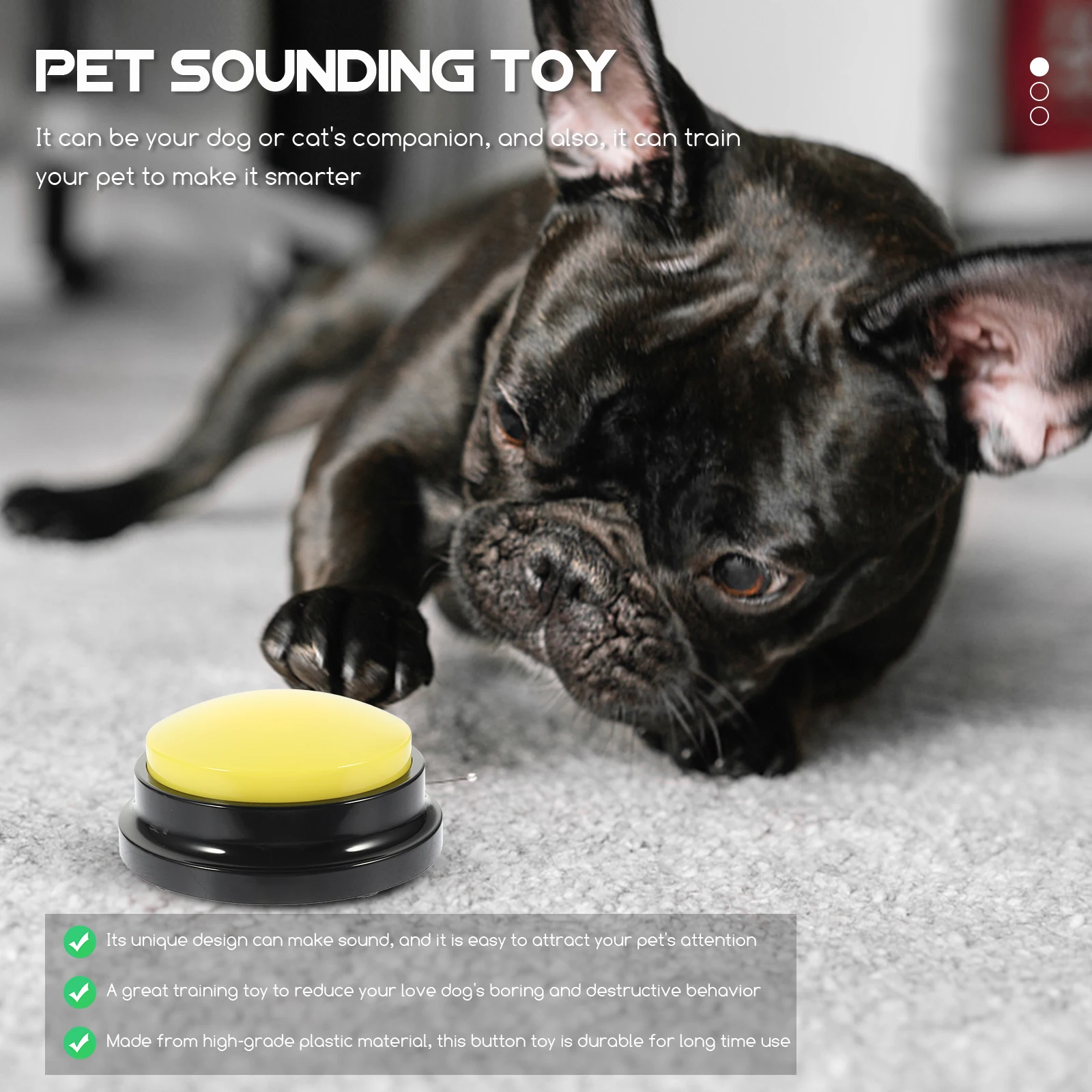 

Sound Box Pet Training Dog Interactive Toy Desktop Talking Button Buttons for Dogs Plastic Clicker Communication Device