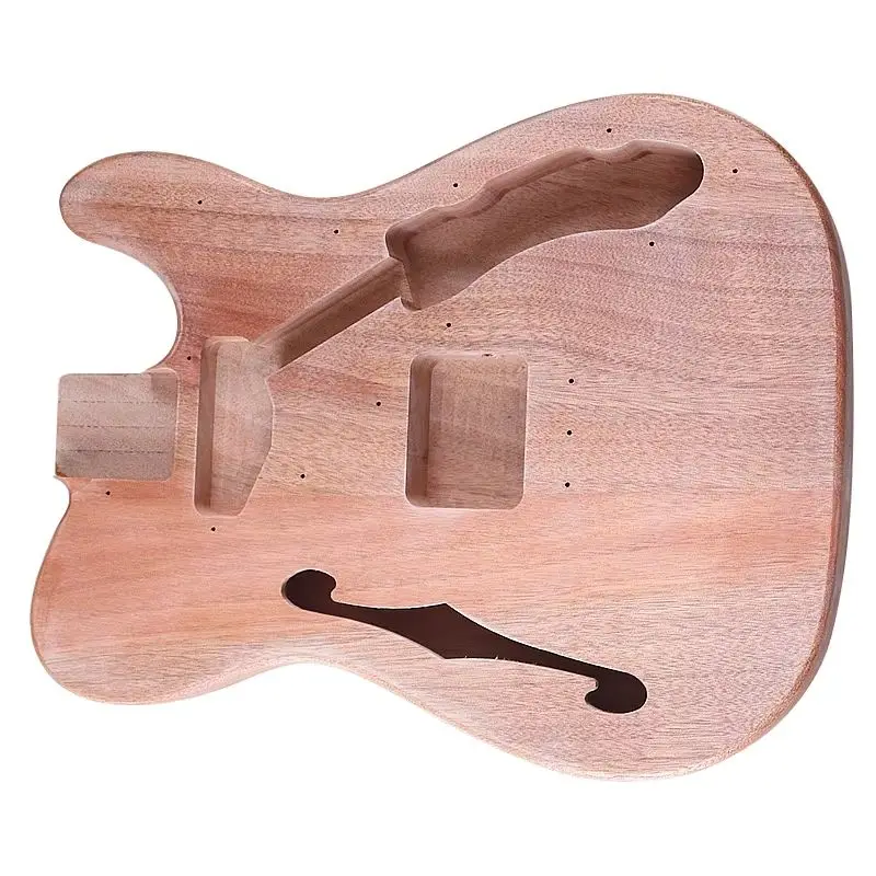 

DIY Electric Guitar Body Double F-Hole Okuman Wood Guitar Body for Modification Electric Guitar Accessories