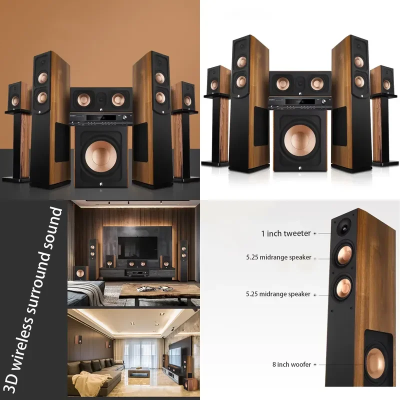 KYYSLB 5.1 Home Theater System Audio Set Room K Song Karaoke Living Room High-end KTV Audio Sound Amplifier Speaker