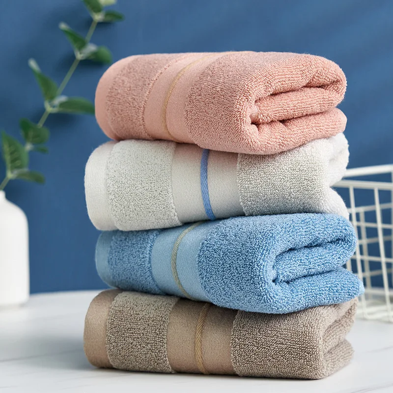 100% Cotton Solid Color Absorbent Face Towels 3Pcs Thickened Soft Bath Towel for Hotel Homestay Cozy Non-Shedding Adult Towel