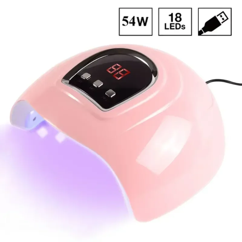 Profesjonalna lampa do paznokci LED do manicure, lampa UV do suszenia paznokci, urządzenie do paznokci UV Gel LED, inteligentny czujnik, wtyczka USB