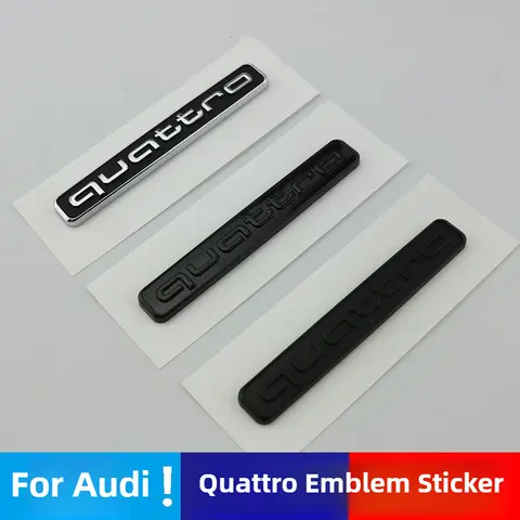 1Pc 95mm 3D ABS 자동차 뒷 트렁크 배지 사이드 엠블럼 스티커 아우디 A3 A4 A5 A6 A7 A1 A2 Q3 Q5 Q7 S3 S4 S5 S6 콰트로 액세서리