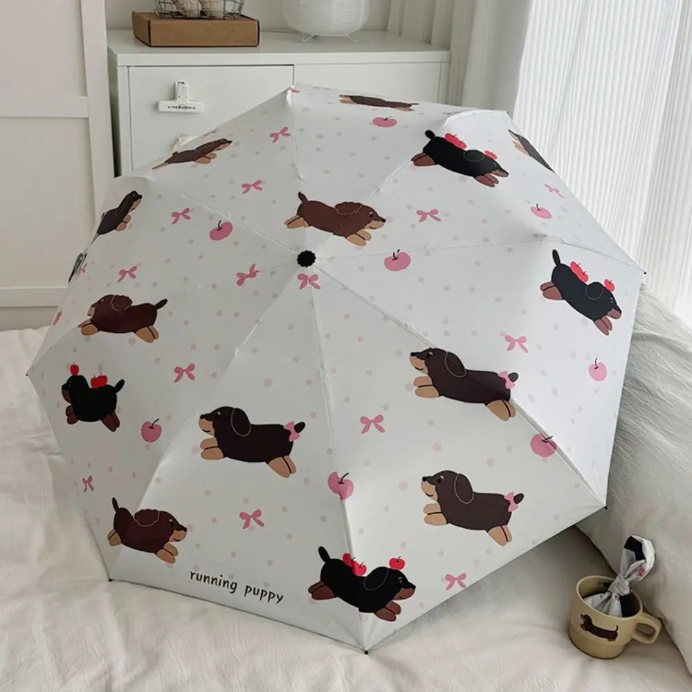 

Dog Pattern Folding Umbrella Cartoon UV Protection Sun Protection Umbrella Tri-folded Umbrella Automatic/Manual