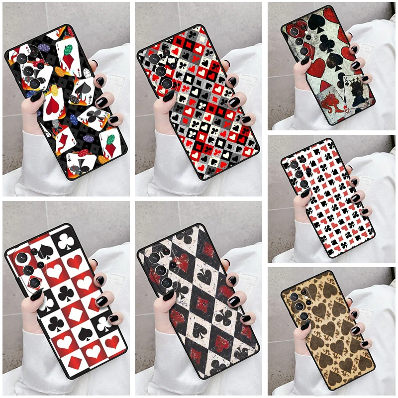 Phone Case For Samsung Galaxy S24 S23 S21fe S22 Ultra Plus Note 10 20 S8 S9 S10 Cover Cards Casino Ace Of Spades