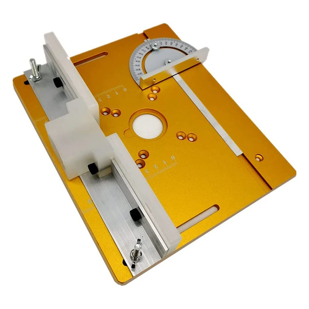

Router Table Insert Plate W/Miter Gauge for Woodworking Table Saw Multifunctional Trimmer Engraving Machine B