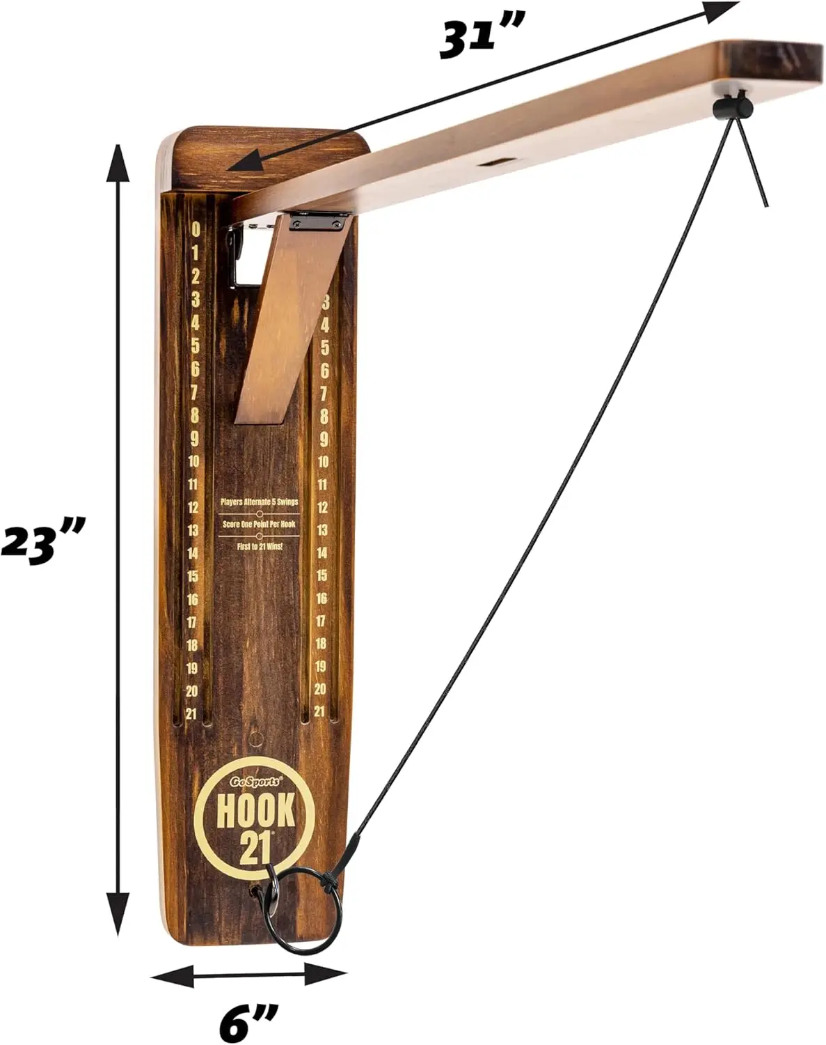 Foldable Wall Mount Ring Swing Game for Indoor Outdoor Fun - Score to 21