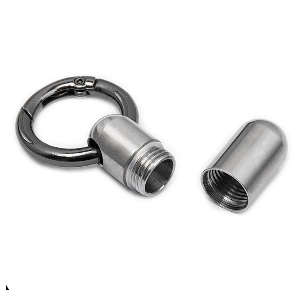 Sealed Design Pure Titanium Pill Box Waterproof Keyring Attachment Keychain Pill Case Moisture-proof Anti-Rust