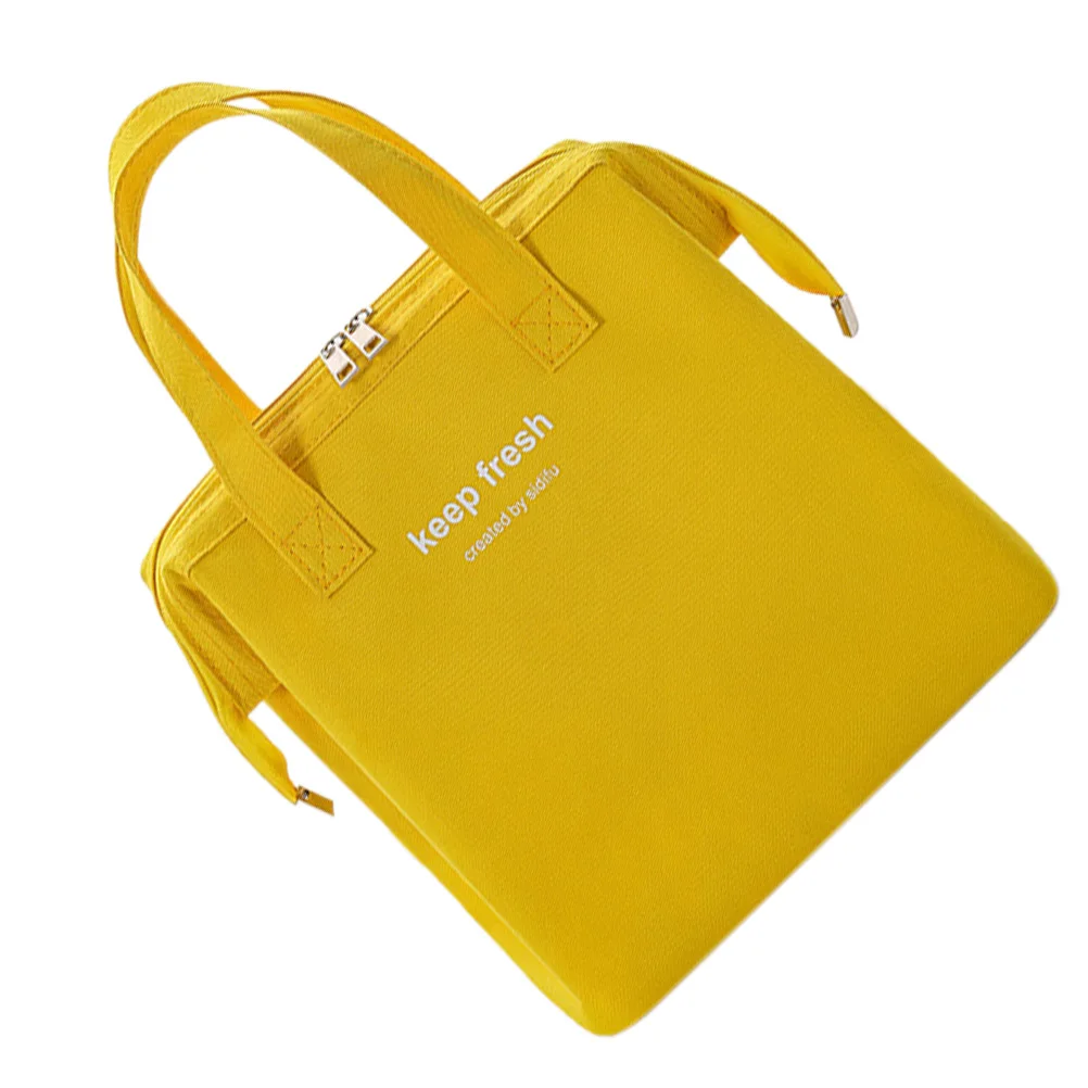 

Bento Bag Insulation Preservation Lovely Yellow Holder Adorable Bags Thickened Material Portable Bright Color