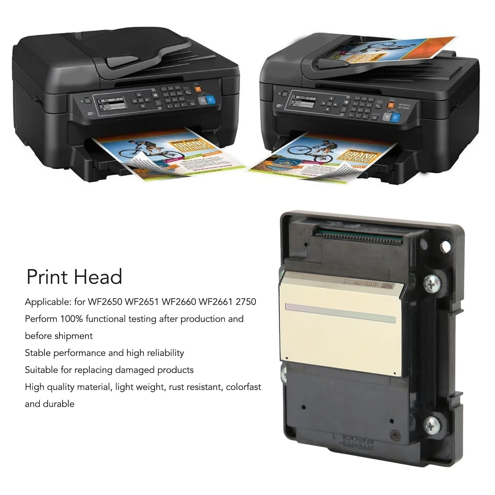 Print  Applicable for WF2650 WF2651 WF2660 WF2661 2750 Replacement Printhead Part Print  Printer Replacement Print
