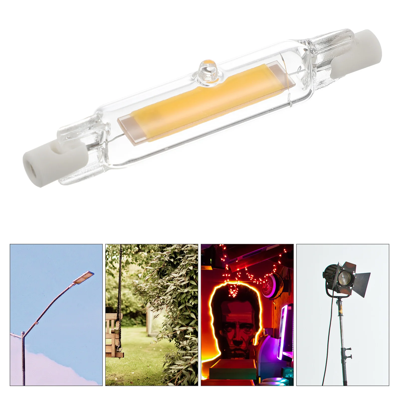 

220V 78mm 6W LED Double Ended Floodlight Bulb Halogen Equivalent J Type Glass Tube LED Cob Light for Workshop Garage