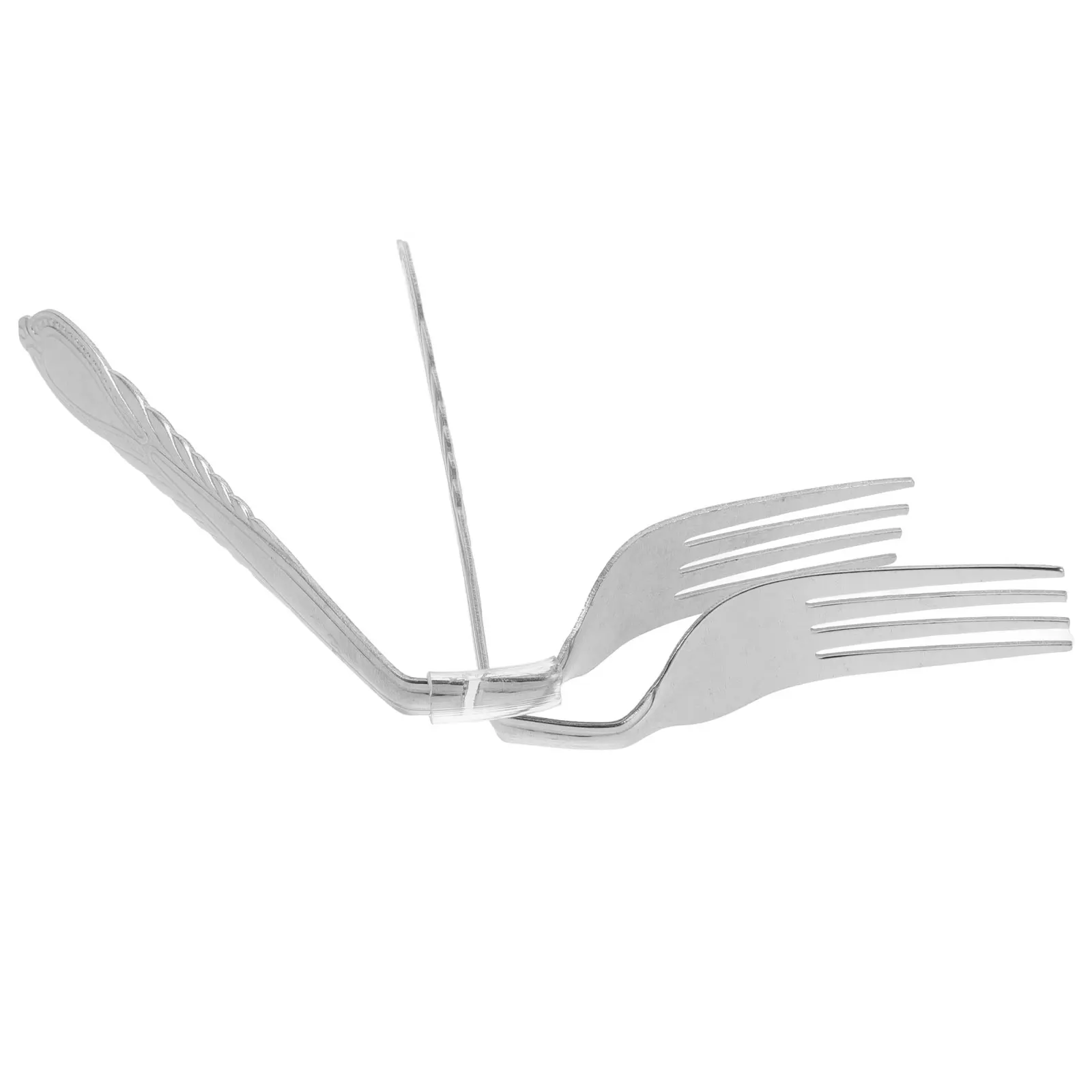 

2pcs Mind Bending Fork Trick Unique Design Magician Gimmick Sturdy Metal Close-Up Performance For Beginners
