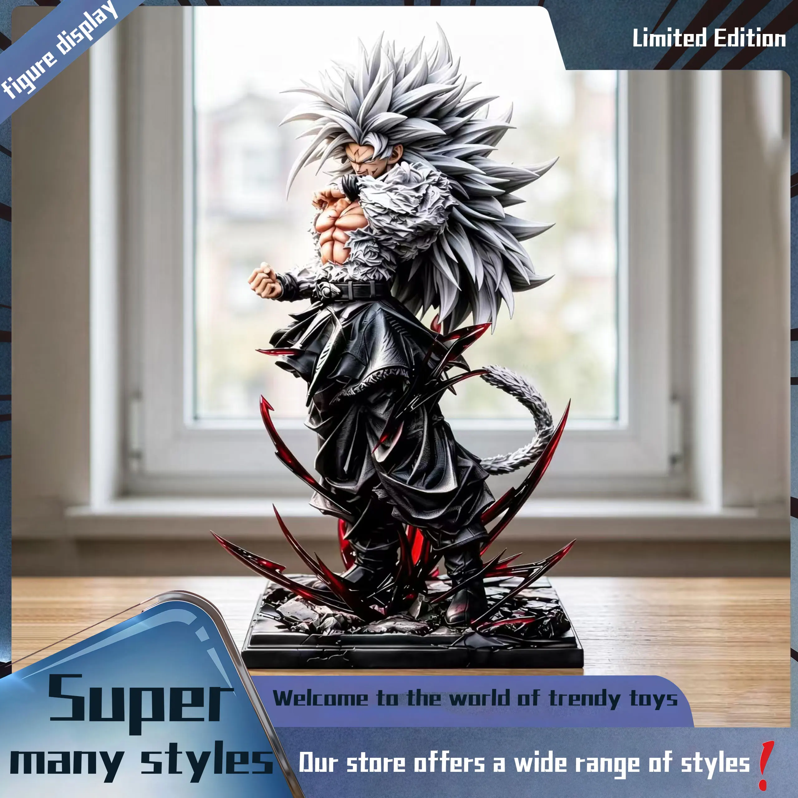 Storm Super 5 Goku Figurine Model Table Decoration, Birthday Gift, Trendy Toy Scene Decoration, Car Decoration