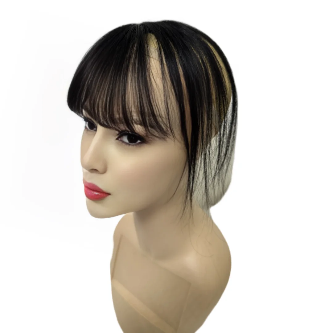 الشعر البشري الطبيعي القبعات العالية مع الانفجارات الهوائية ثلاثية الأبعاد للنساء قاعدة الدانتيل المصنوعة يدويا قطع الشعر غير مرئية كليب في وصلات شعر بشرية